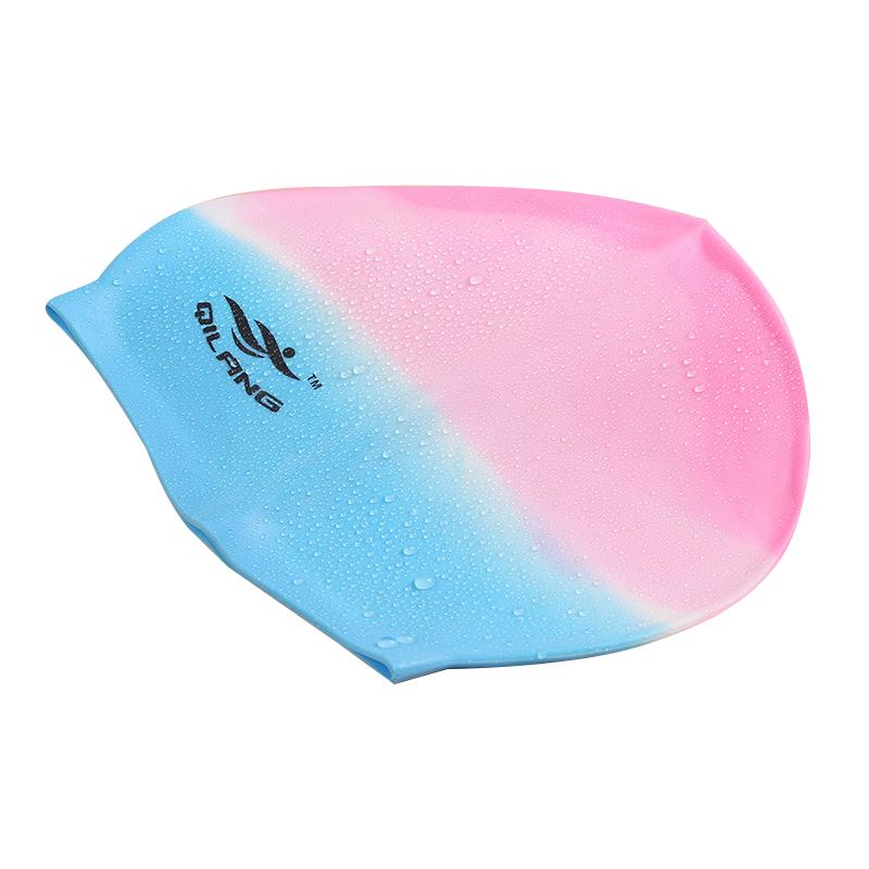 Силиконовая шапочка для плавания для взрослых, водонепроницаемая летняя шапочка для бассейна, эластичная защитная шапочка для ушей, длинные волосы, красочная шапочка для дайвинга