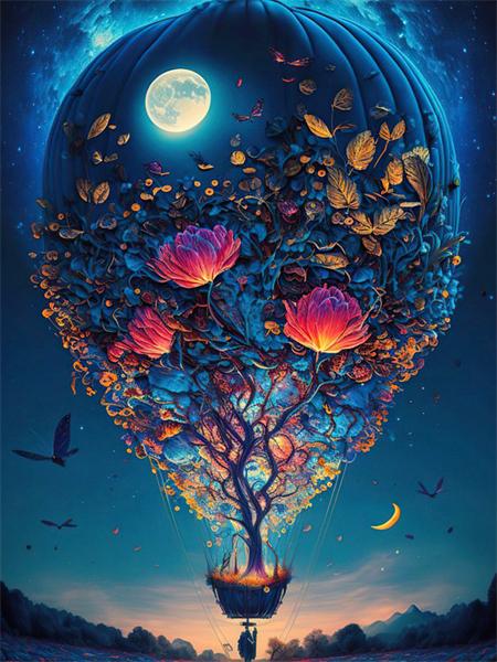 Diy Diamond Painting Mosaic Hot Air Balloon Fantasy Full Square Round Embroidery Mosaic Starry Night Landscape Wall Decor