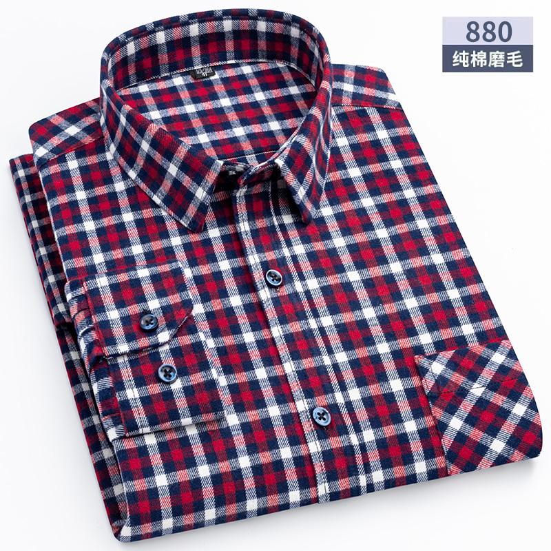 Свободная мужская клетчатая рубашка S~6XL, с длинным рукавом, на осень-весну, мягкая, стандартного кроя, 100% хлопок, байковая, повседневная одежда для мужчин
