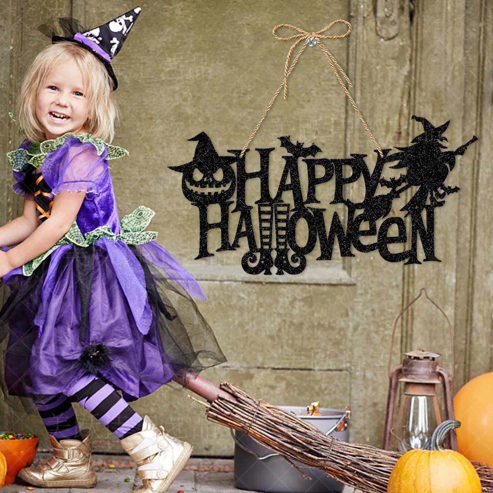 Хэллоуин Летучая мышь Дверь Подвесные украшения в виде фонаря Джека Подвесные сцены Хэллоуина Украшение Подвесные украшения на Хэллоуин