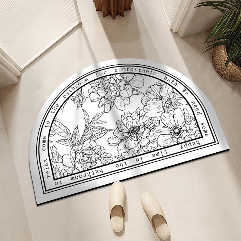 Американский полукруглый нескользящий коврик для ванной - диатомовая земля, придверный коврик