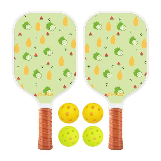 Набор для игры в пиклбол с ячеистым сердечником из стекловолокна и 4 мячами, эргономичная рукоятка