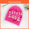 Letter Embellished Knit Cap With Love Text Unisex For Fall Season