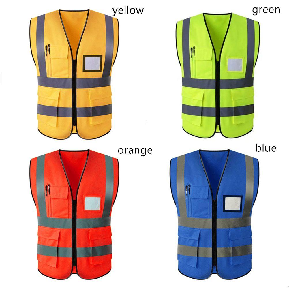Waistcoat Washable Security Safety Stripes With Pockets High Visibility Safety Vest Reflective