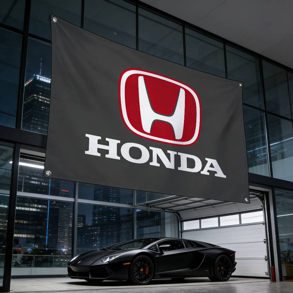 Мотоцикл Для HONDA Флаг 120 г Матовый полиэстер Сублимационная печать Прочный флаг для подвешивания Для домашнего декора Мероприятие Подарок на выпускной