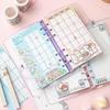 Блокнот на кольцах Портативный Мультяшный Kawaii Ежедневник Дневник Скрапбукинг Журнал Канцелярские товары Школьные принадлежности Блокнот для студентов(фиолетовый)