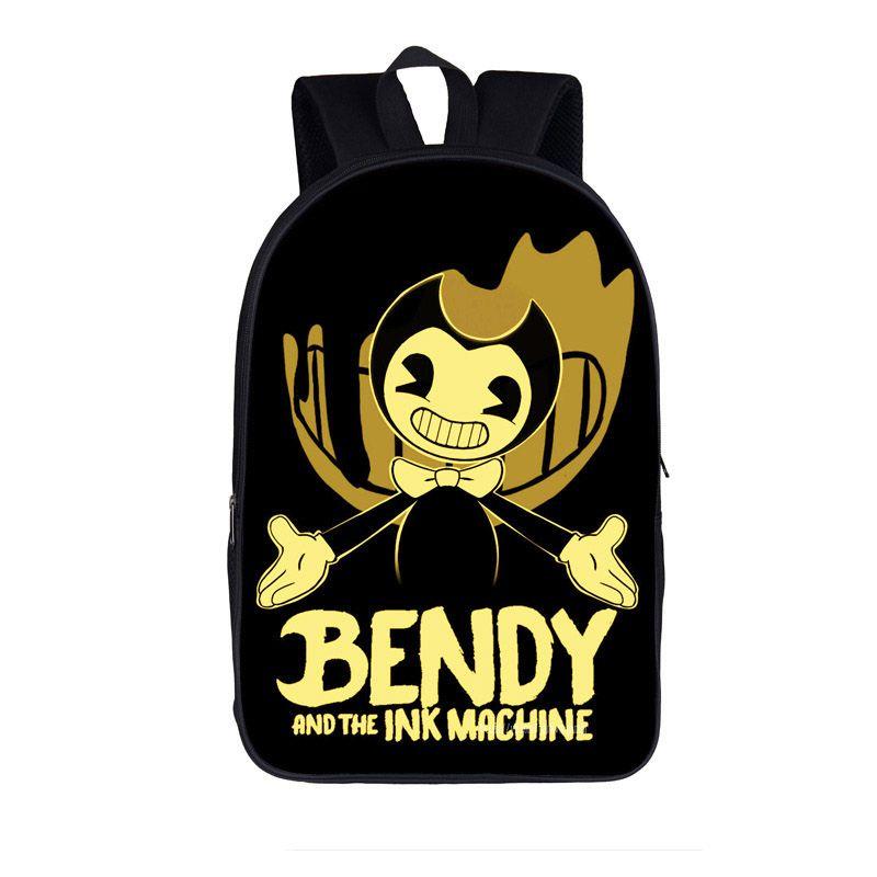Мультяшный школьный рюкзак Bendy and the Ink Machine для детей, идеально подходящий для приключений на открытом воздухе!
