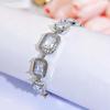 CMM High Quality Ice Cut Cubic Zirconia Rectangle Charm Tennis Bracelet Luxury Wedding Bridal Hand Jewelry for Women