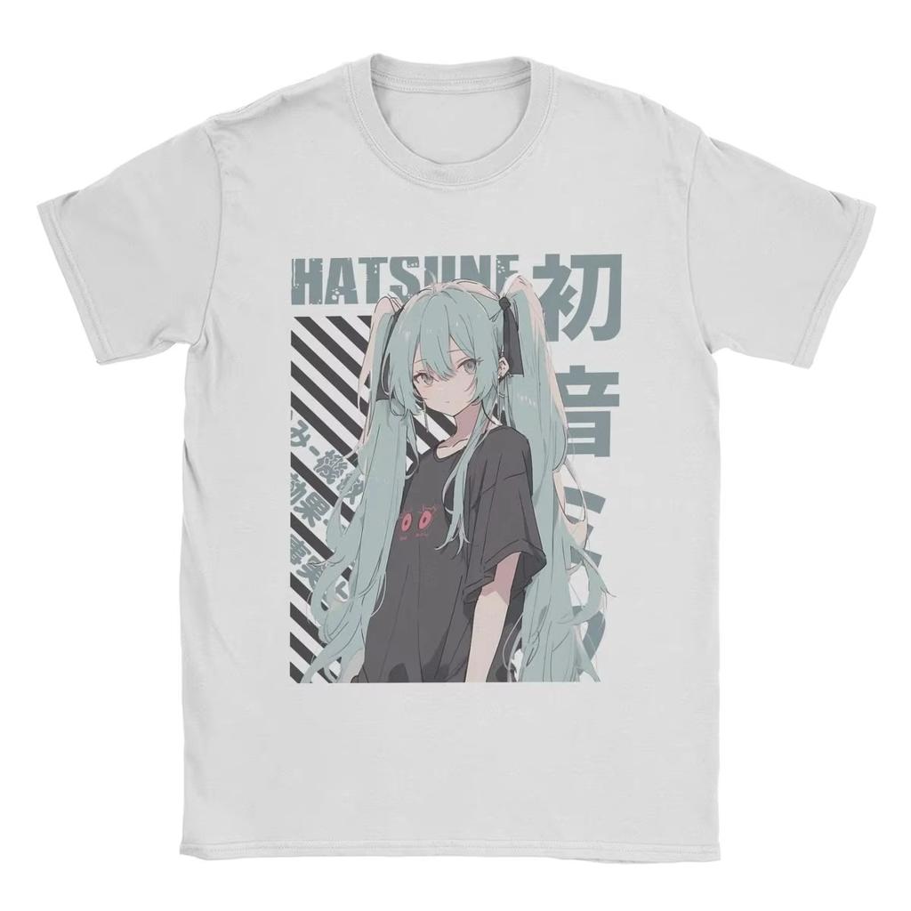 Hatsune Miku Anime Harajuku Print T-Shirt Y2K Men's Women's Casual Short Sleeve Crew Neck Cotton Tee Unisex Fashion Comfort Top
