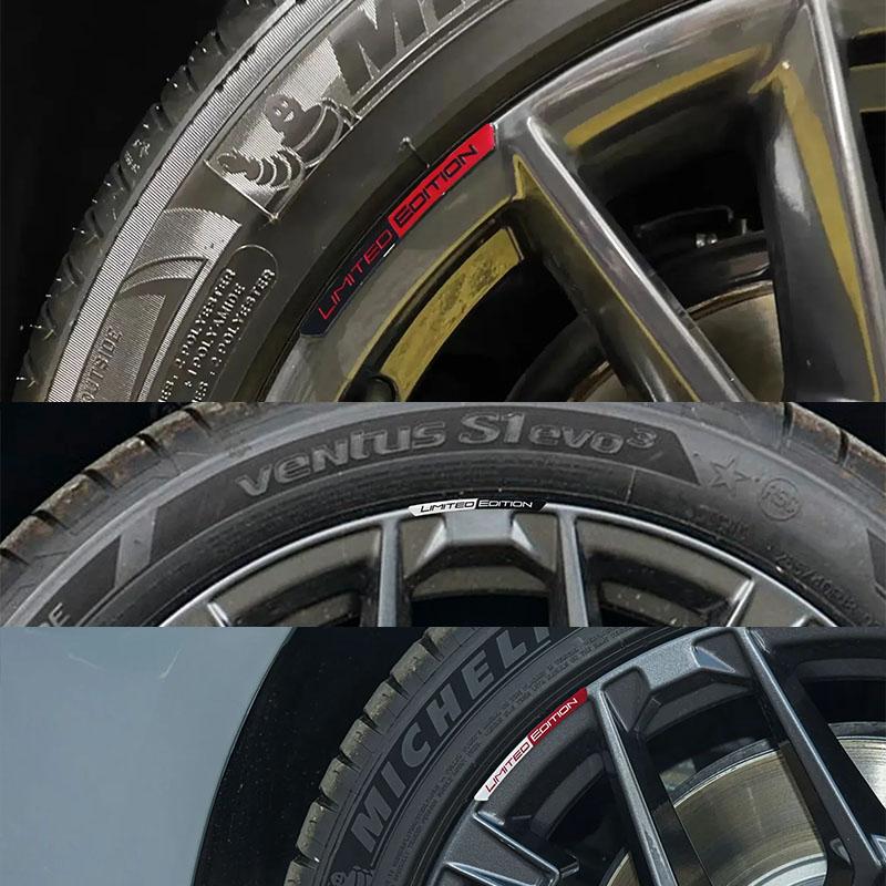 4x Алюминиевая ЭМБЛЕМА ОГРАНИЧЕННОЙ СЕРИИ Наклейки на ступицы автомобильных колес Декаль Декоративные полосы для обода шины Автомобильные универсальные аксессуары для экстерьера