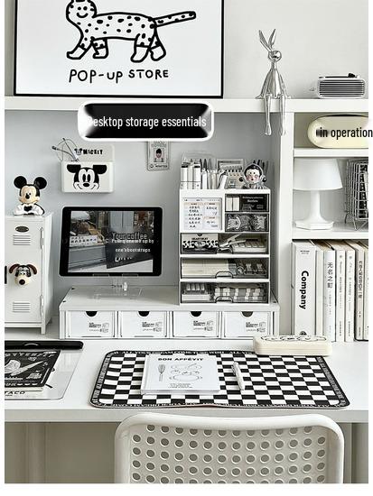 Acrylic Desktop Organizer: Drawer-Type Student Punch Clock & Pen Holder