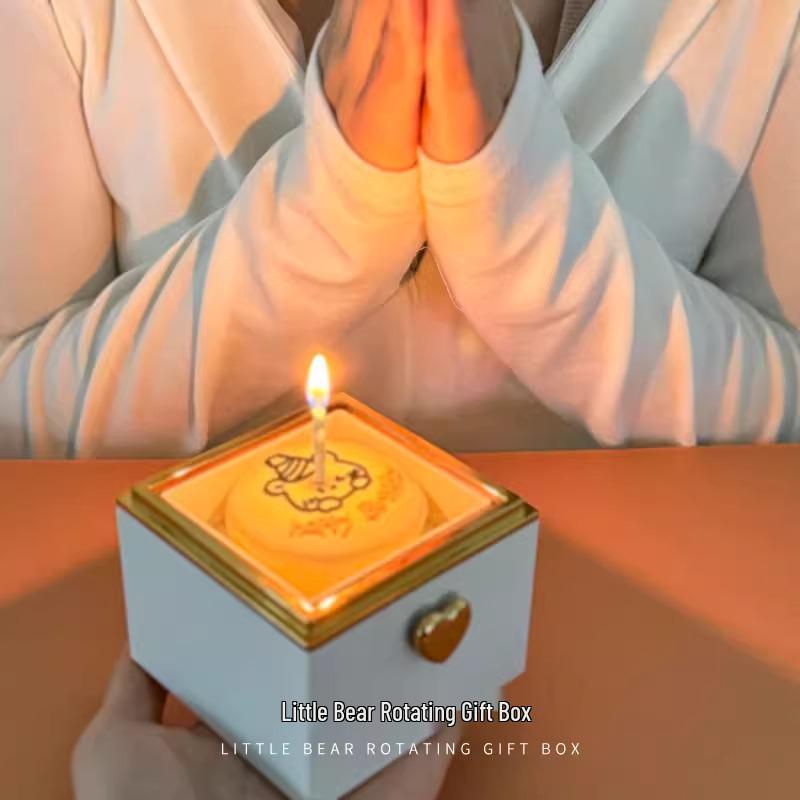 Романтическая вращающаяся шкатулка для кольца в виде маленького медвежонка - Идеальный подарок на день рождения для девушки или жены, Креативный сюрприз и признание