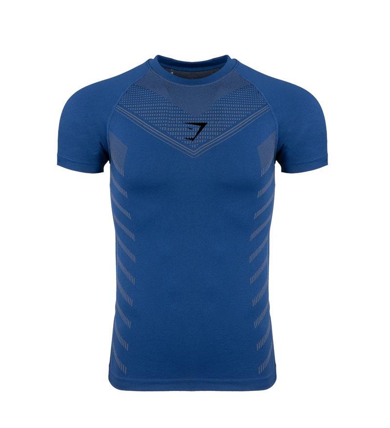 European Men's Cross-Border High Elastic Fitness Bodysuit - Short Sleeve Sports T-Shirt