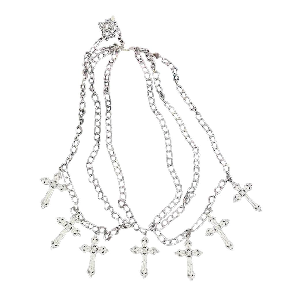 Металлическая цепочка на талию с крестом, блестящий металл, цепочка для брюк в стиле Y2K, шарм-подвеска для девушки, модные украшения для талии, взрослое украшение для тела