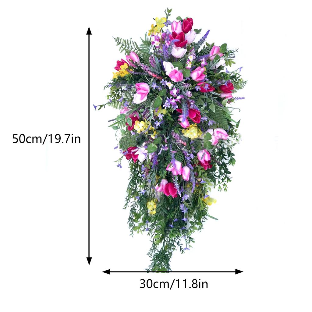 Искусственный венок из цветов Венок с сиренью Гиацинты Гортензии Весна Лето Цветочная зелень