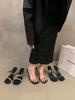 Niche High-end Transparent Belt Slippers Women's Shoes Wear 2025 Summer Rhinestone Sandals High-heeled Sandals