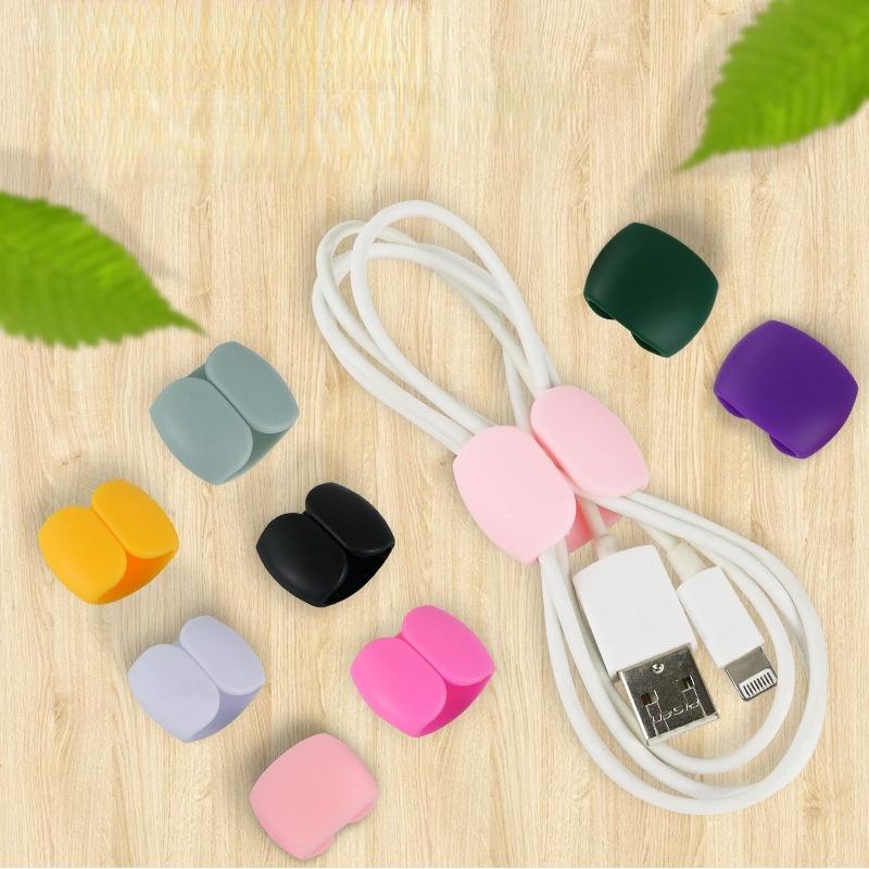 4Pcs Cable Organizer Buckles USB Cable Earphone Cable Organizer Holder Buckle Portable Tiny Office Accessories Cable Organizer