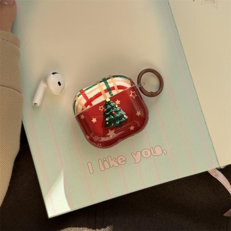 Red star three-dimensional Christmas tree AirPods 1 generation earphone case for Apple AirPods Pro1 generation