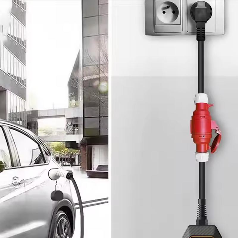 CAIXI EV Charger CEE Female Socket 3Pins to Schuko Plug Adapter Waterproof Connection WallMount Socket 32A 7KW 16A 3 Phase 11KW