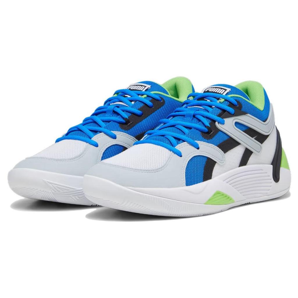 Puma TRC Blaze Court Белые Черные Ультра Синие Мужские Кроссовки Платиново-Серый 376582-31