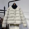 Thin down jacket women's short autumn and winter new models, small simple foreign style round neck white duck down to keep warm
