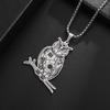 European and American Animal Owl Steampunk Gear Stainless Steel Necklace