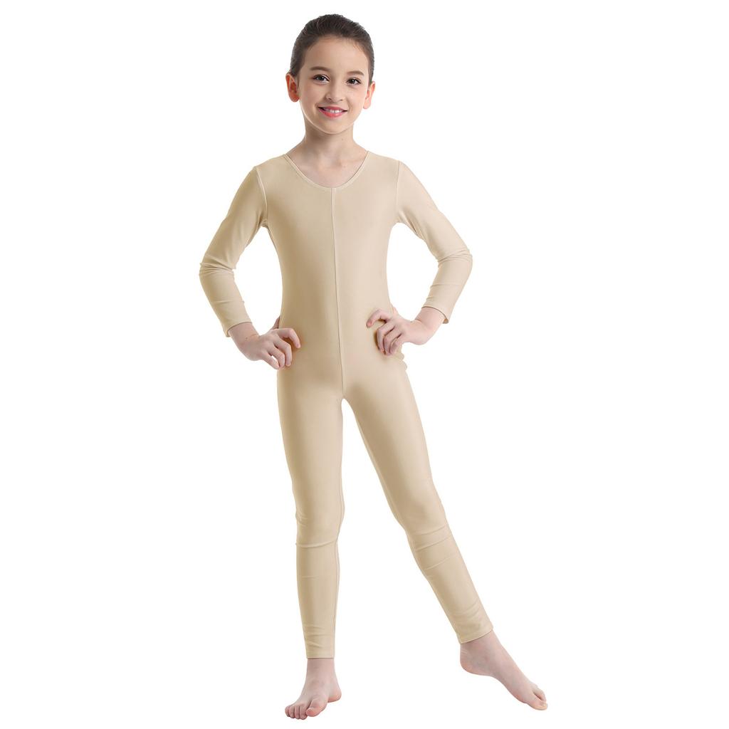 Children's Ballet Gymnastics Leotard Dance Costume Girls Long Sleeves Jumpsuit Bodysuit Dancewear Kids Full Body Unitard