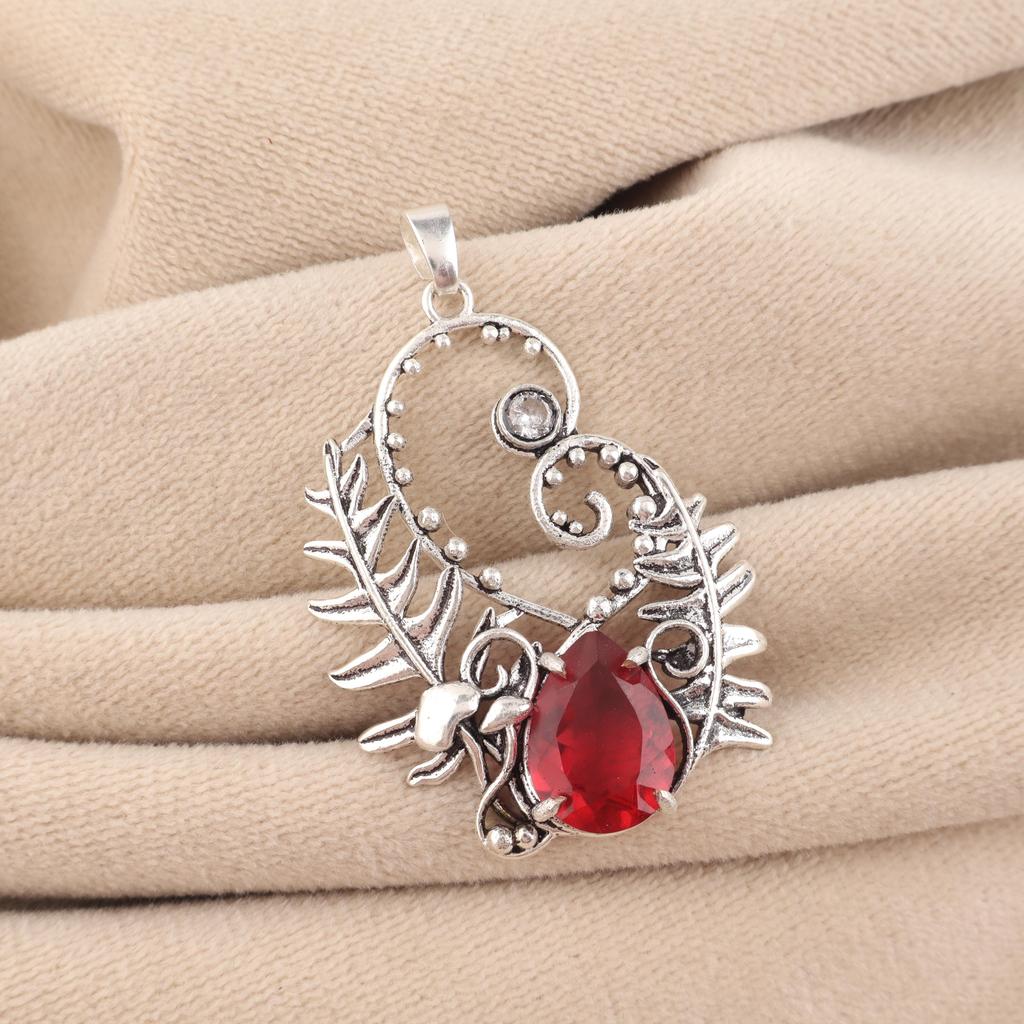 Серебряный кулон с розовым рубелитом Женские свадебные украшения В подарок CP-42-2