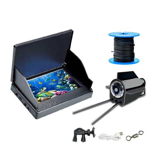 Подводная камера для рыбалки с 4,3-дюймовым экраном, эхолот с ночным видением, широкий угол обзора 220 градусов, водонепроницаемость IP68, высокая четкость