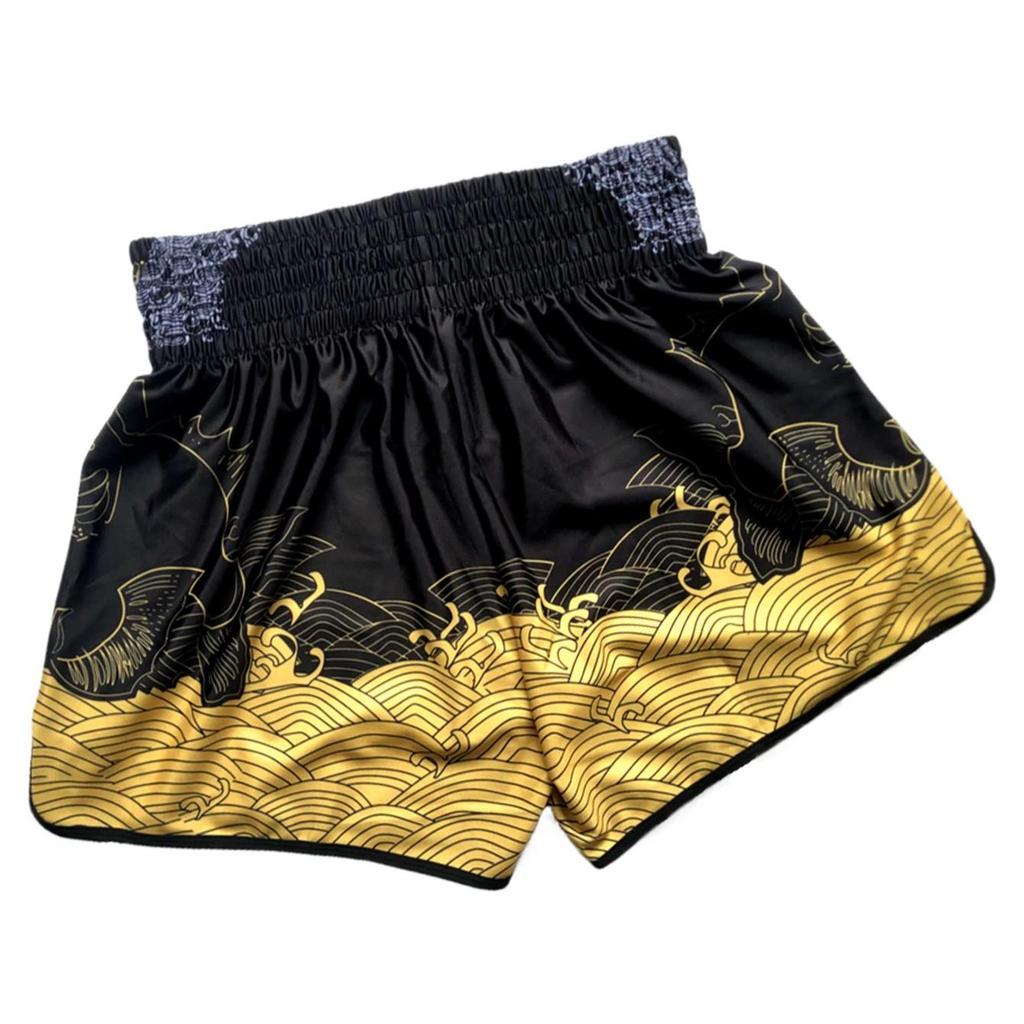 Ocean Sea Wave Muay Thai Kickboxing Boxing MMA UFC Casual Shorts Gym Sport Unisex Men Women Workout Quick Dry Print Elastic High Waist Training