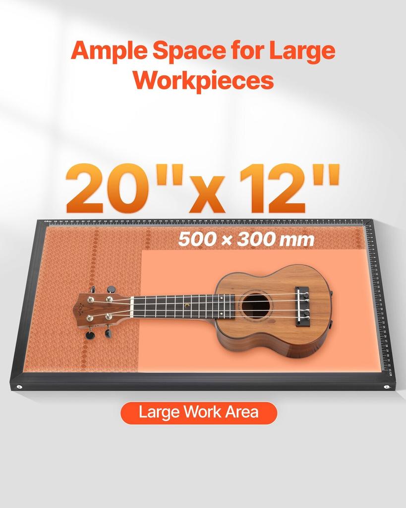 55W CO2 Laser Engraver, 500 x 300 mm, Desktop CO2 Laser Engraver and Cutter Machine with 16MP Camera, Water Pump, Rotary Axis, Compatible with
