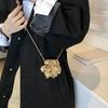 Сумка-мессенджер из ПВХ с магнитной застежкой, однотонная глянцевая, 1 клатч из акрила с цветочным узором, цвет: розовое золото, подвеска "Ландыш", 2025