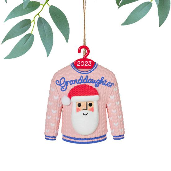 Рождественские украшения Симпатичные 3D Санта-Клаус Девушка Свитер Дом Подвески Красочный акриловый кулон Рождественская елка Висячие украшения Домашнее праздничное украшение