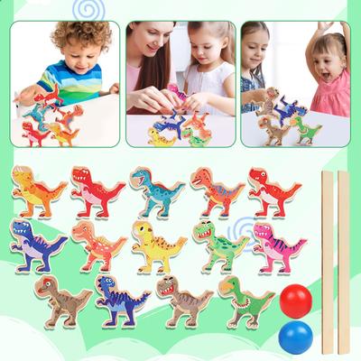 Деревянная игрушка-стопка, игра-стопка от 2, 3, 4, 5 лет, деревянная игрушка-динозавр, игрушка для детей от 3, 4, 5 лет, подарок для мальчиков и девочек