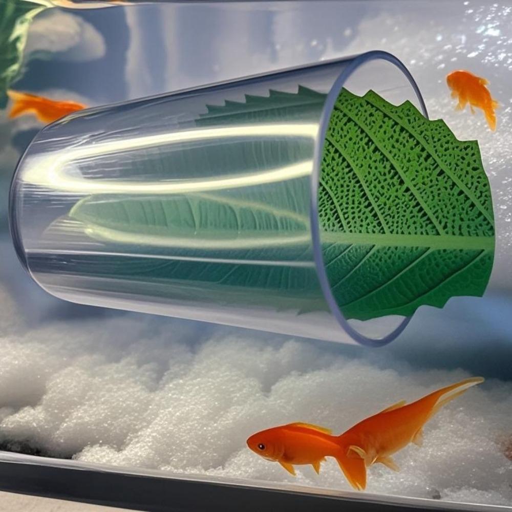 Укрытие для рыбки петушка Акриловая трубка с ковриком из листьев Трубка для петушка Туннели Подарки Аквариум Туннель для рыбки петушка