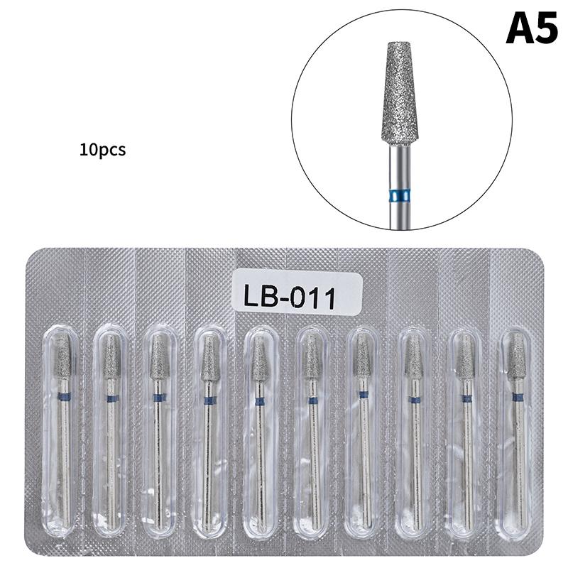 10 шт. алмазная фреза для маникюра, электрические сверла для ногтей, аксессуар для педикюра, пилочка для ногтей, инструмент для удаления геля