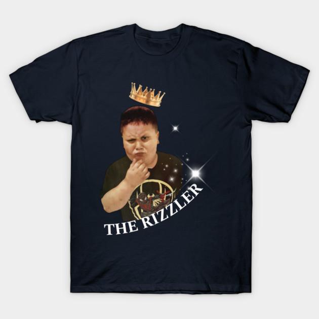 Asian Size Men Black Print T-shirt The Rizzler No-Cut Print Cotton Tshirt