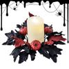 1PC Home Decor Candle Rings Wreaths Pumpkin Black Simulated Flowers Candlestick Table Dressing