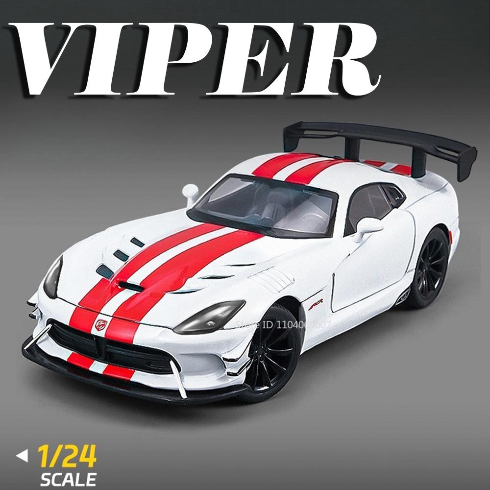 1:24 Модель Viper Cobra Игрушечные Спортивные Машины Сплав Литье под Давлением Звук Свет Двери Открываются Оттяни Назад Изысканный Интерьер Коллекция Суперкары