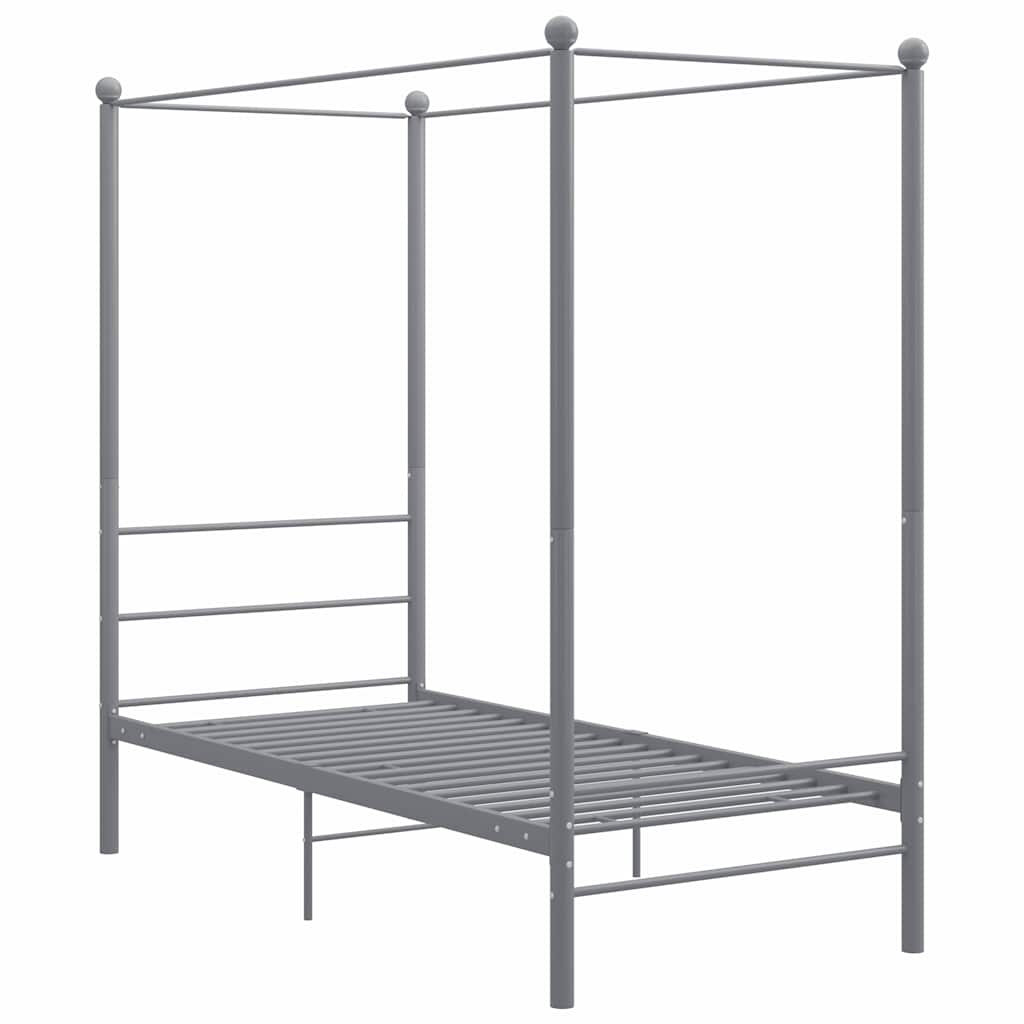 Серая металлическая кровать-чердак 90x200 см