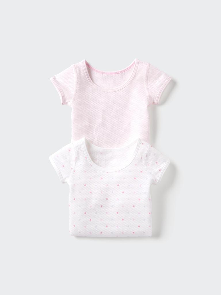 Uniqlo Хлопковая сетчатая футболка с коротким рукавом, набор из 2 штук