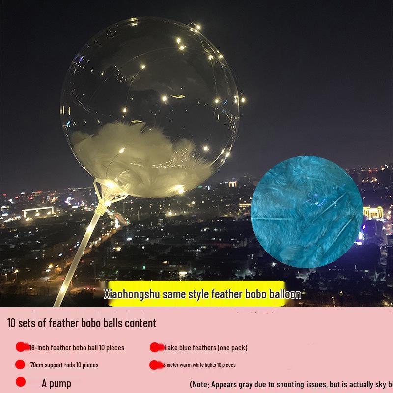 Прозрачный парящий шар Бобо с перьями для украшения дней рождений, помолвок, банкетов и свадеб