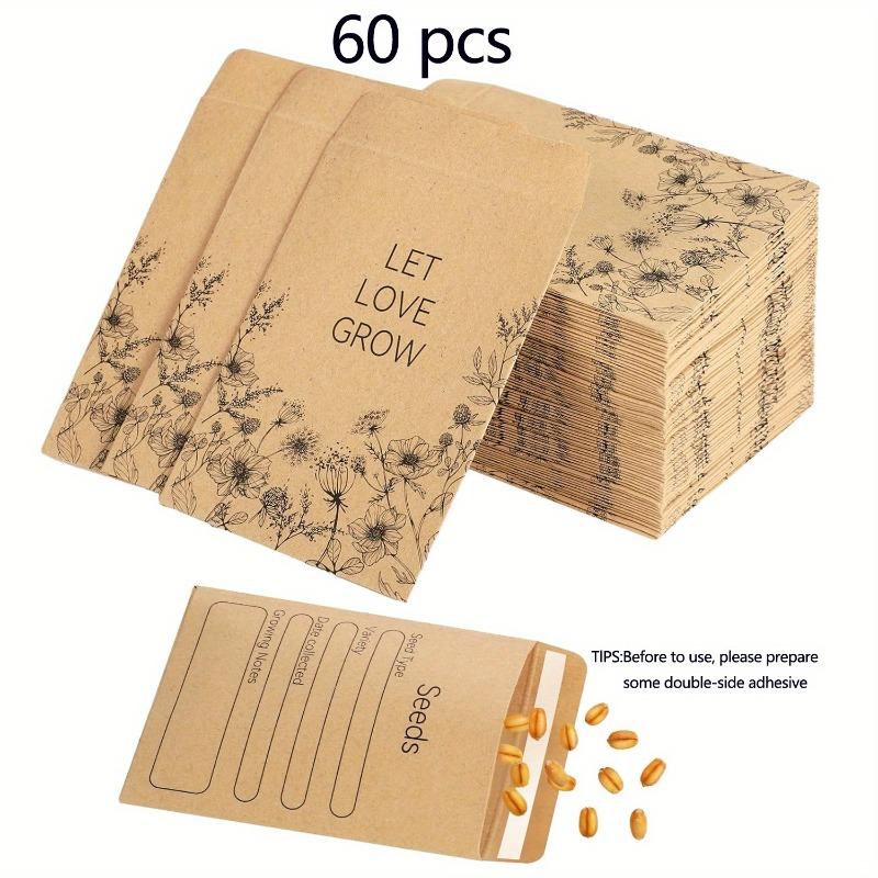 60/120 шт. Конверты для семян оптом 6 x 8 см Пакетики для семян Конверты Самоклеящиеся Маленькие бумажные конверты для монет Многоразовые Семена.