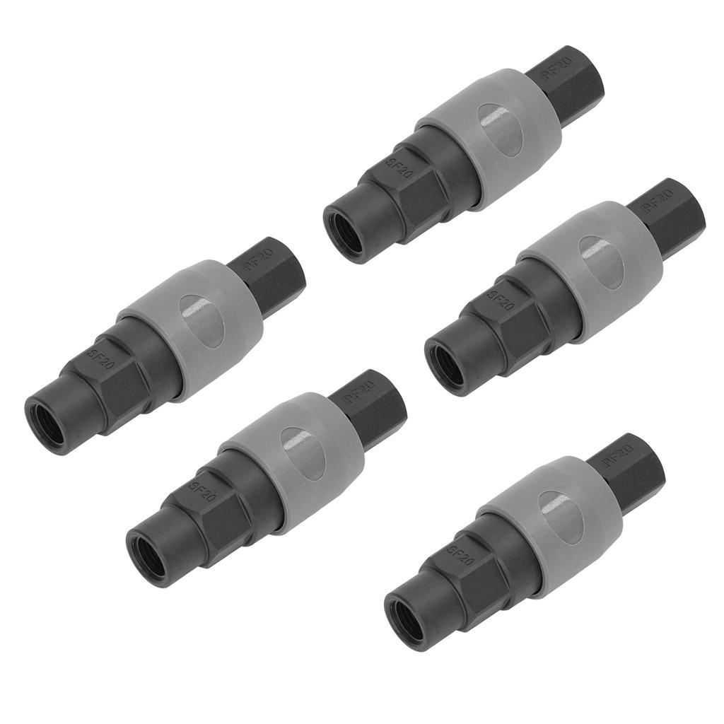 5 Sets Pneumatic Fitting Air Coupler Quick Connector Type C Self Locking Female Thread(SF+PF20 )