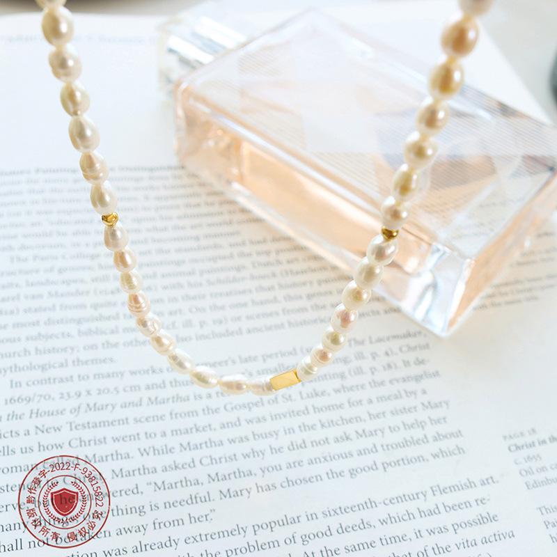 Baroque Freshwater Pearl & Titanium Necklace – Cross-border Versatile Style