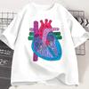 Heart Anatomy T Shirt Men Women Doctor Cardiologist T-Shirt Nursing Tees Causal Short Sleeve Round Neck Tshirt Clothing