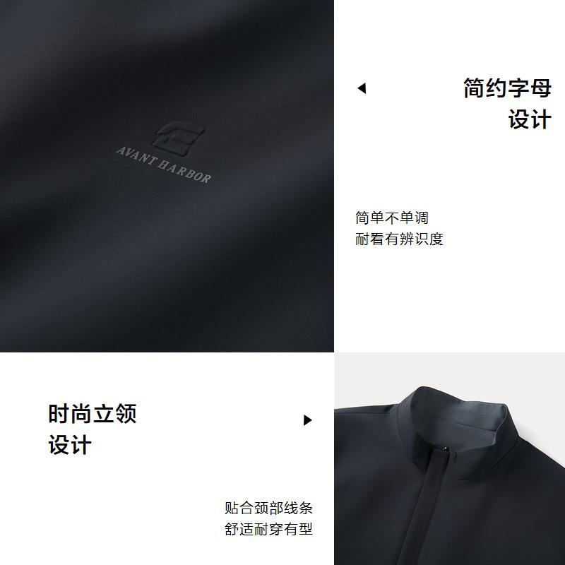 Double sided stand up collar jacket for spring and summer, crisp and smooth windproof jacket for men