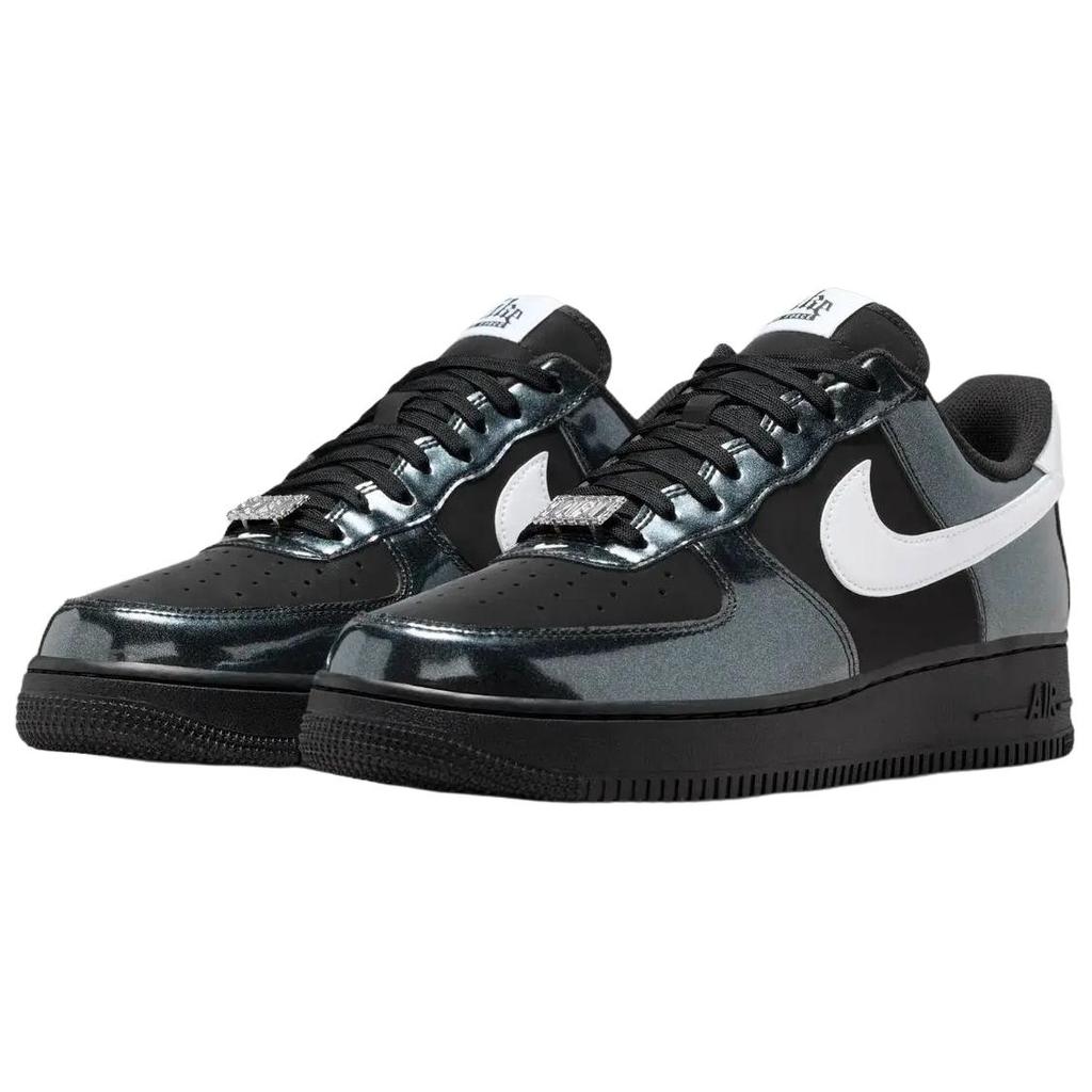 Nike Кроссовки Air Force 1 из синтетической кожи с амортизацией, дышащие, для скейтбординга, унисекс, черные с белым, IB6843-001