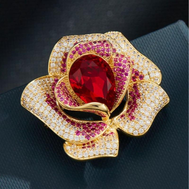 Модная Изысканная Брошь Цветок из Страз и Кристаллов для Женской Одежды Пальто Украшения Аксессуары Подарки