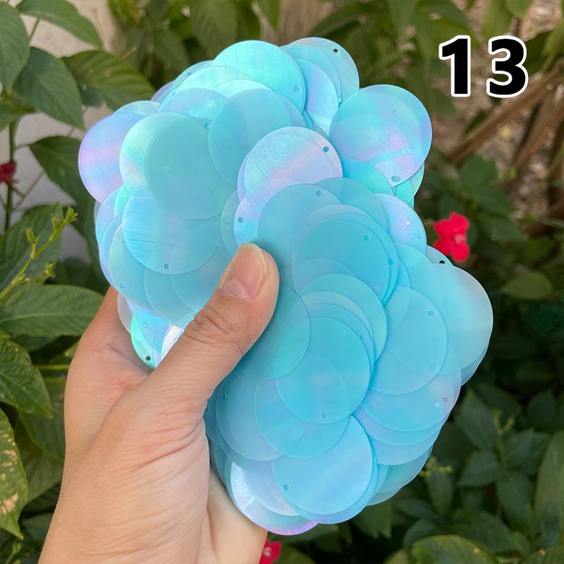 30 мм Разноцветные Конфетные Крупные Пайетки с Отверстием ПЭТ Круглые Пайетки Шитье Рукоделие Украшение Свадебного Платья DIY Аксессуары Рассыпные Пайетки